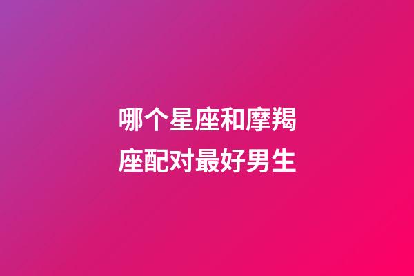 哪个星座和摩羯座配对最好男生-第1张-星座运势-玄机派