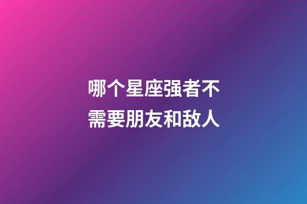 哪个星座强者不需要朋友和敌人-第1张-星座运势-玄机派