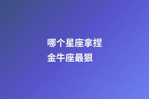哪个星座拿捏金牛座最狠-第1张-星座运势-玄机派