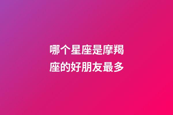 哪个星座是摩羯座的好朋友最多-第1张-星座运势-玄机派