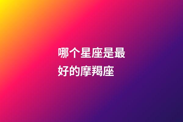 哪个星座是最好的摩羯座-第1张-星座运势-玄机派