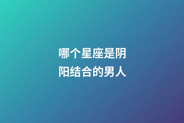 哪个星座是阴阳结合的男人-第1张-星座运势-玄机派