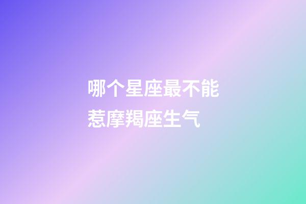哪个星座最不能惹摩羯座生气-第1张-星座运势-玄机派
