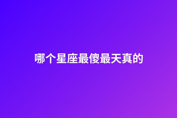 哪个星座最傻最天真的-第1张-星座运势-玄机派