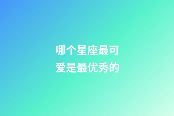 哪个星座最可爱是最优秀的-第1张-星座运势-玄机派