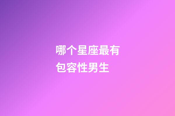 哪个星座最有包容性男生-第1张-星座运势-玄机派