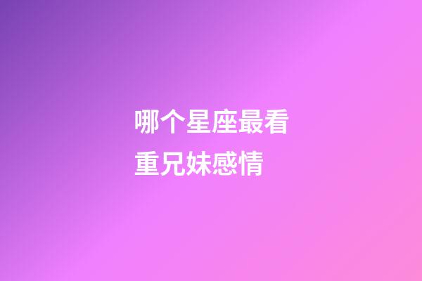 哪个星座最看重兄妹感情-第1张-星座运势-玄机派