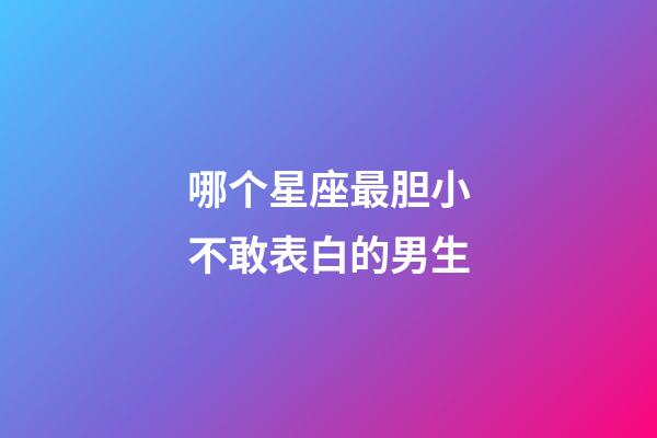 哪个星座最胆小不敢表白的男生-第1张-星座运势-玄机派