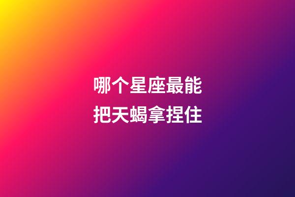 哪个星座最能把天蝎拿捏住-第1张-星座运势-玄机派