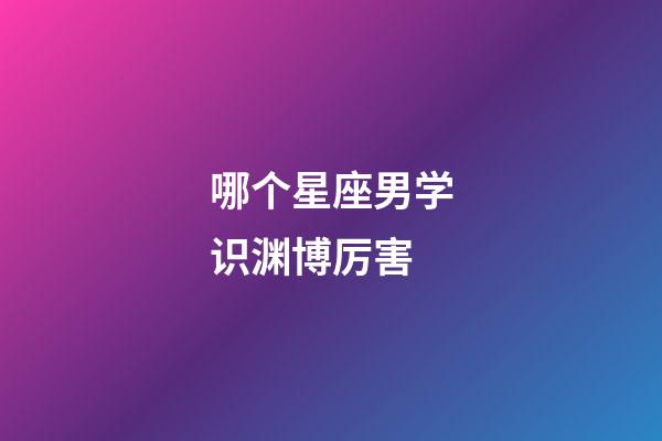 哪个星座男学识渊博厉害-第1张-星座运势-玄机派