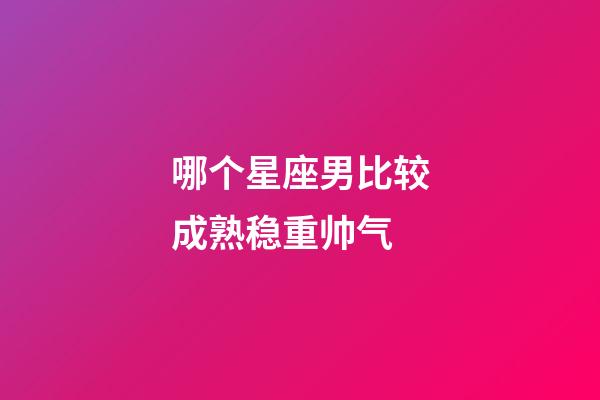 哪个星座男比较成熟稳重帅气-第1张-星座运势-玄机派