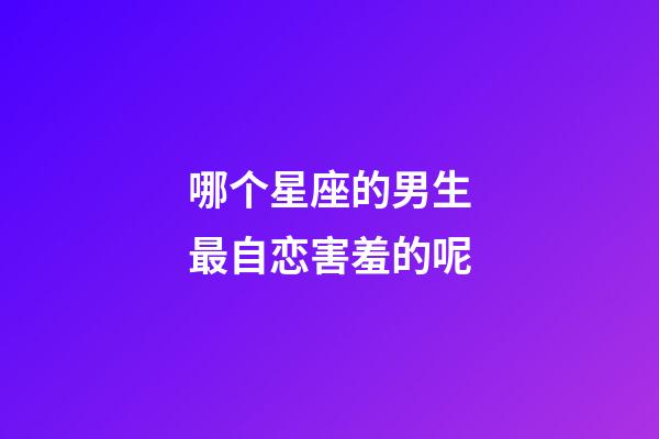 哪个星座的男生最自恋害羞的呢-第1张-星座运势-玄机派