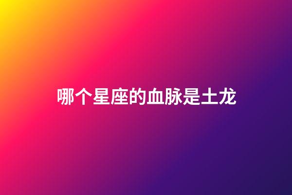哪个星座的血脉是土龙-第1张-星座运势-玄机派