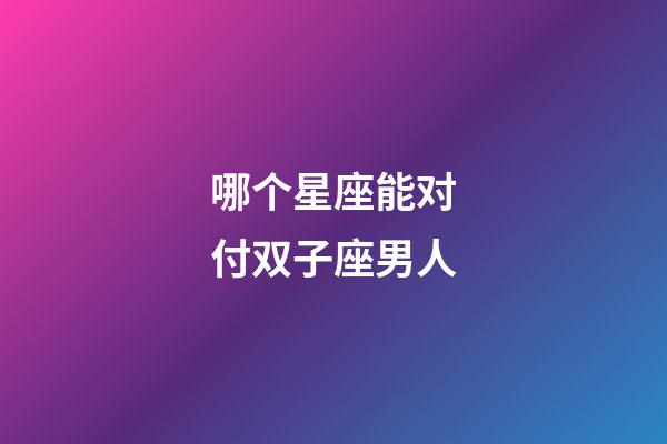 哪个星座能对付双子座男人-第1张-星座运势-玄机派