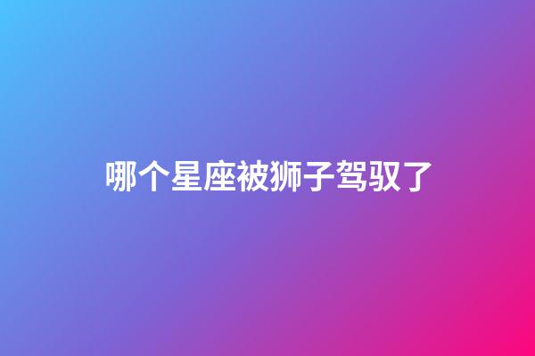 哪个星座被狮子驾驭了-第1张-星座运势-玄机派