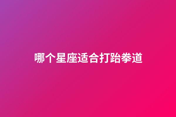 哪个星座适合打跆拳道-第1张-星座运势-玄机派