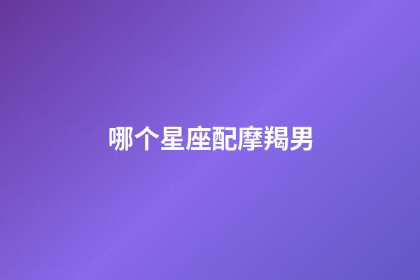 哪个星座配摩羯男-第1张-星座运势-玄机派