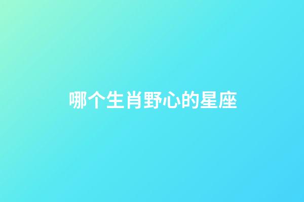 哪个生肖野心的星座-第1张-星座运势-玄机派