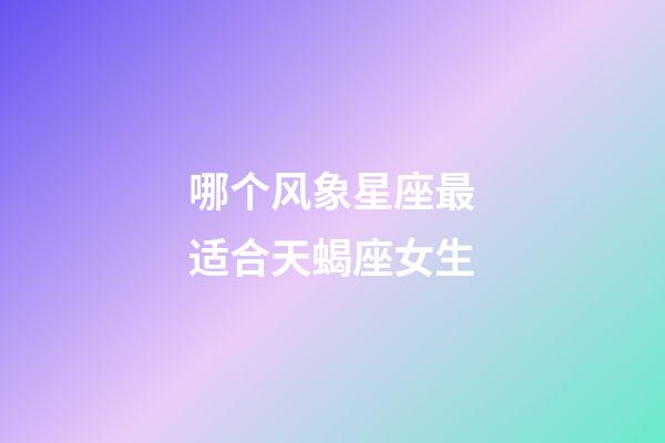 哪个风象星座最适合天蝎座女生-第1张-星座运势-玄机派