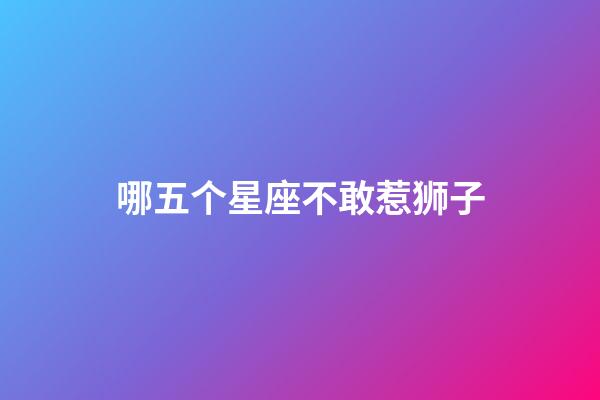 哪五个星座不敢惹狮子-第1张-星座运势-玄机派