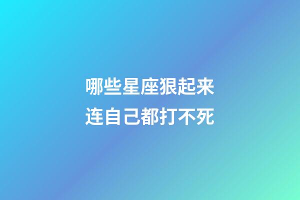 哪些星座狠起来连自己都打不死-第1张-星座运势-玄机派