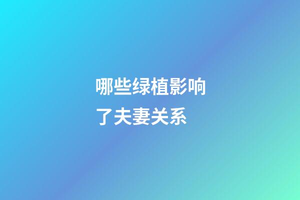 哪些绿植影响了夫妻关系