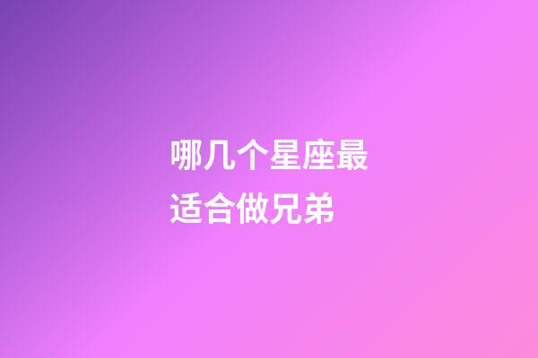 哪几个星座最适合做兄弟-第1张-星座运势-玄机派