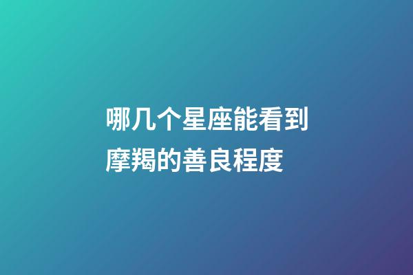 哪几个星座能看到摩羯的善良程度-第1张-星座运势-玄机派