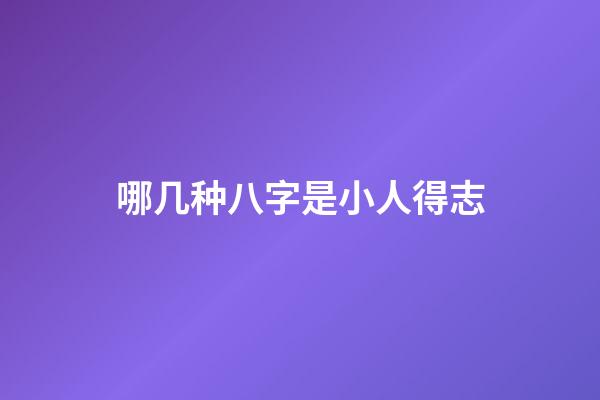 哪几种八字是小人得志