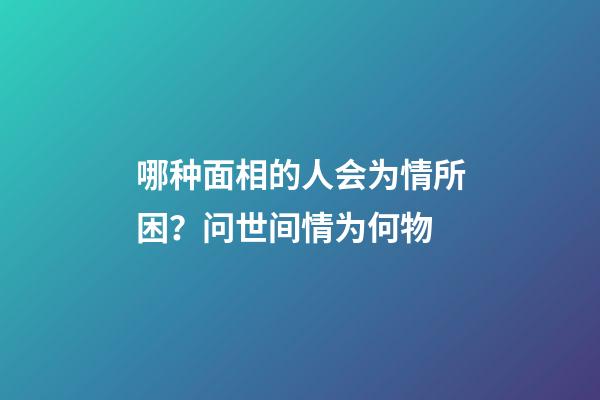 哪种面相的人会为情所困？问世间情为何物