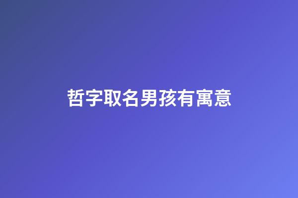 哲字取名男孩有寓意(哲字取名男孩寓意属虎)-第1张-男孩起名-玄机派