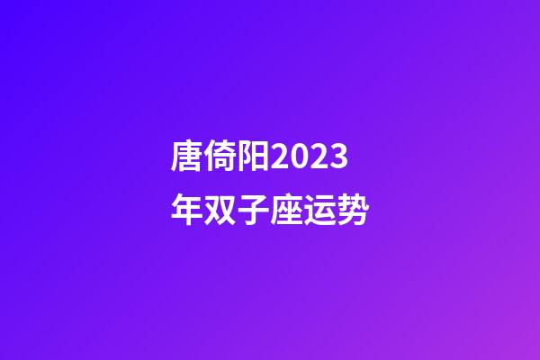 唐倚阳2023年双子座运势-第1张-星座运势-玄机派