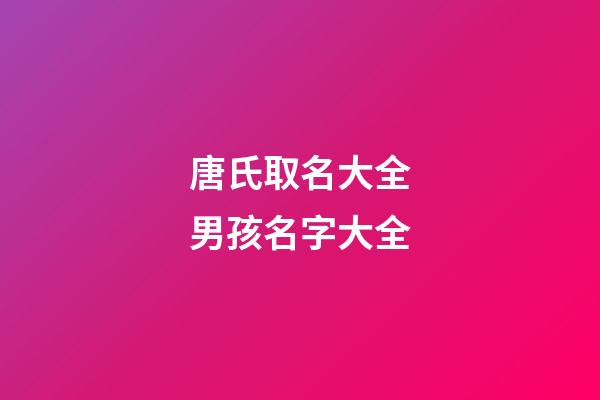 唐氏取名大全男孩名字大全(唐氏男宝宝名字有哪些)-第1张-男孩起名-玄机派
