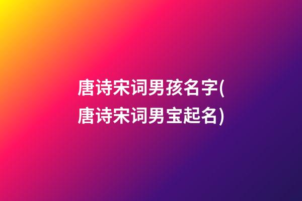唐诗宋词男孩名字(唐诗宋词男宝起名)