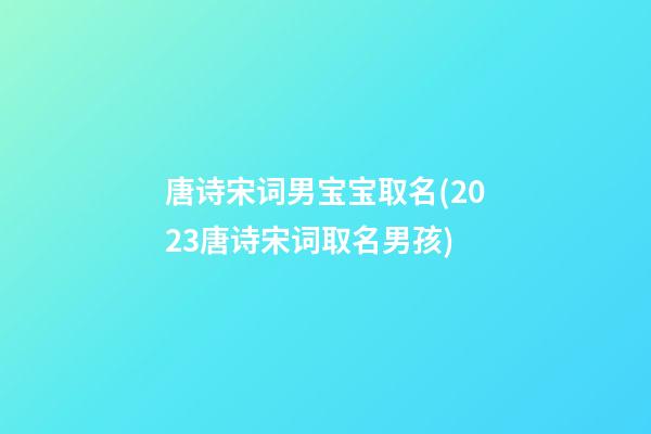 唐诗宋词男宝宝取名(2023唐诗宋词取名男孩)