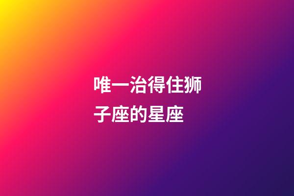 唯一治得住狮子座的星座-第1张-星座运势-玄机派