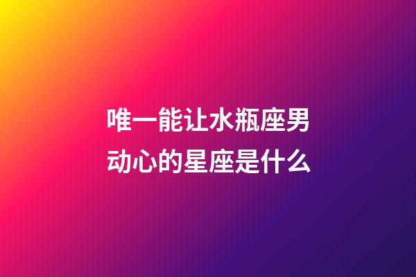 唯一能让水瓶座男动心的星座是什么-第1张-星座运势-玄机派