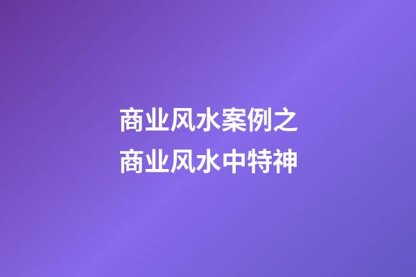 商业风水案例之商业风水中特神