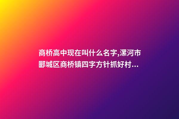 商桥高中现在叫什么名字,漯河市郾城区商桥镇四字方针抓好村级后备干部培育-第1张-观点-玄机派