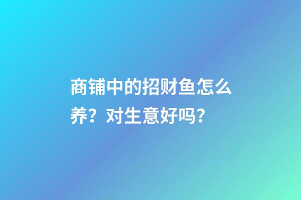 商铺中的招财鱼怎么养？对生意好吗？