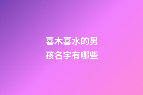 喜木喜水的男孩名字有哪些(生辰八字喜木的男孩名字)-第1张-男孩起名-玄机派