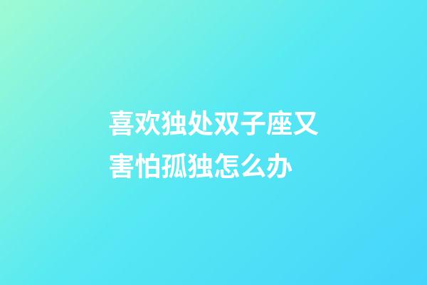 喜欢独处双子座又害怕孤独怎么办-第1张-星座运势-玄机派