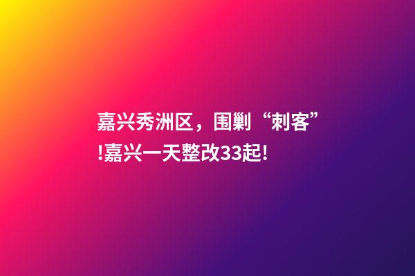 嘉兴秀洲区，围剿“刺客”!嘉兴一天整改33起!-第1张-观点-玄机派