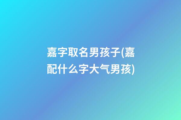 嘉字取名男孩子(嘉配什么字大气男孩)