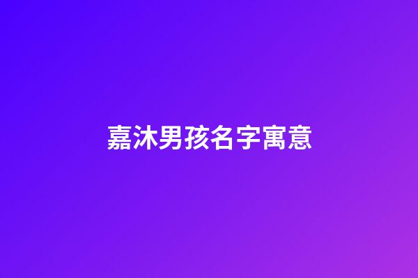 嘉沐男孩名字寓意(男孩取嘉沐名字的寓意)-第1张-男孩起名-玄机派
