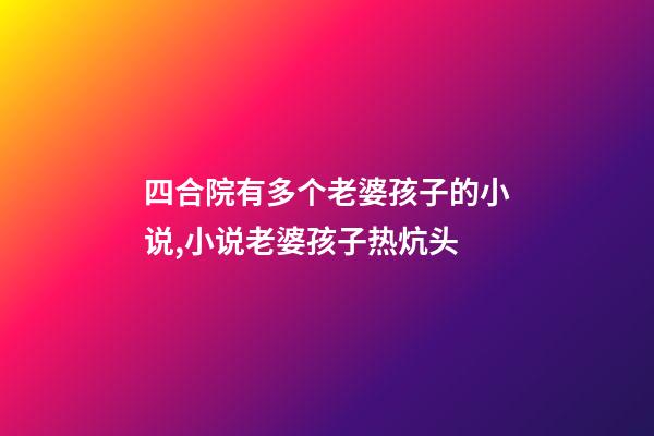四合院有多个老婆孩子的小说,小说老婆孩子热炕头-第1张-观点-玄机派