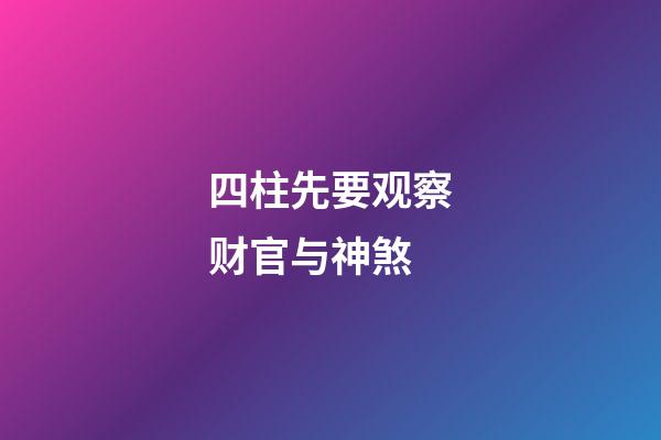 四柱先要观察财官与神煞