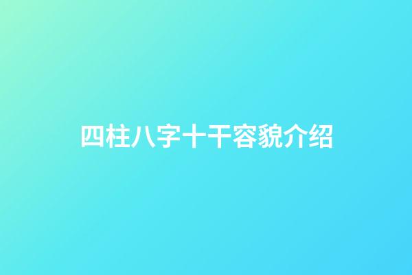 四柱八字十干容貌介绍