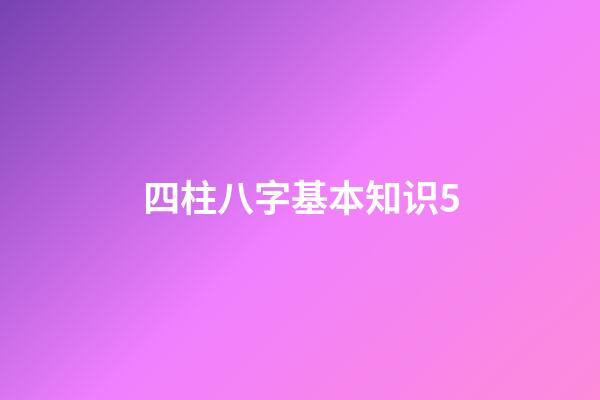 四柱八字基本知识5