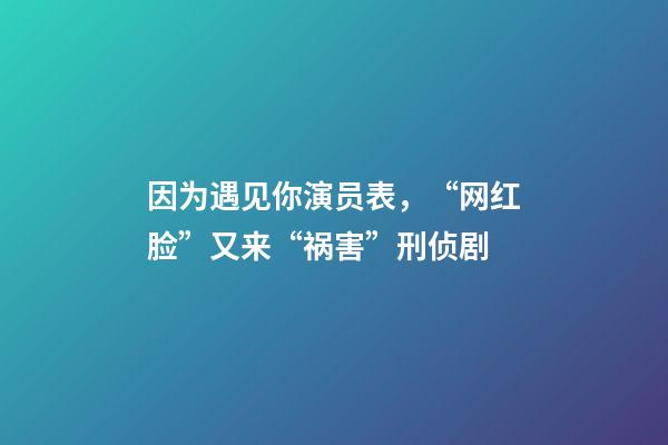 因为遇见你演员表，“网红脸”又来“祸害”刑侦剧